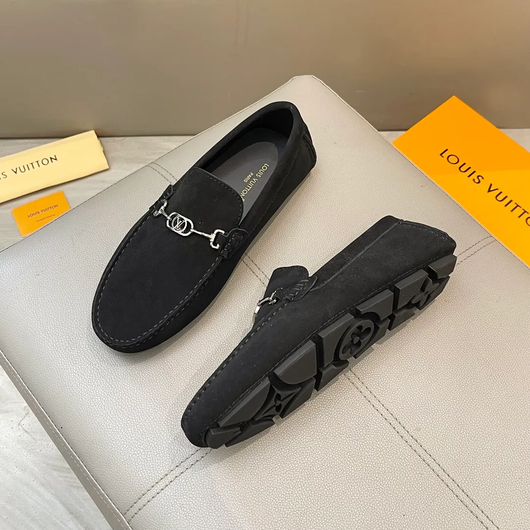 Factory price: 460💰LV men's beanie shoes 2025 official website synchronization <market top version> frosted cowhide ➕ black cowhide original packaging. Size 38-45